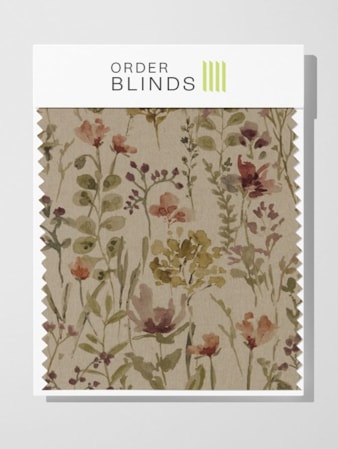 Wild Fields Rosewood Roman Blind