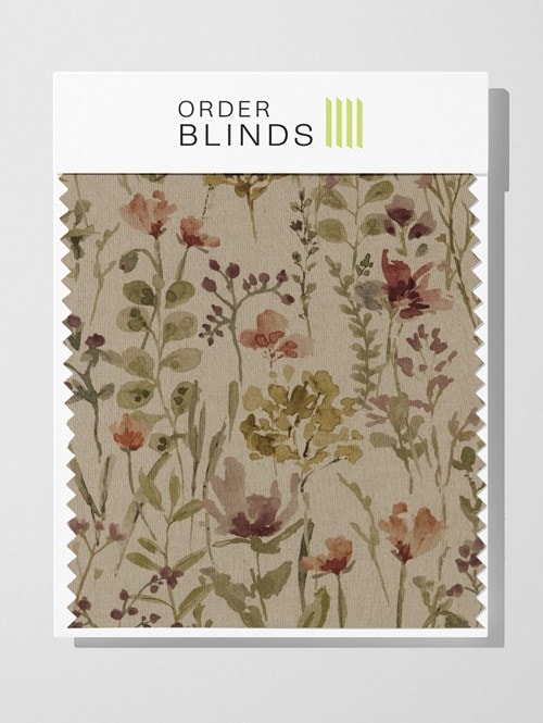 Wild Fields Rosewood Roman Blind