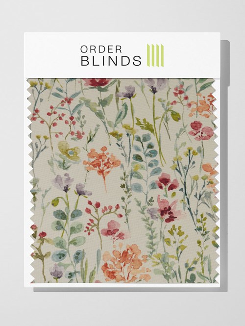 Wild Flowers Clementine Roman Blind