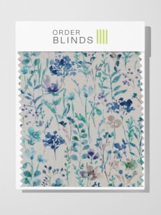 Wild Flowers Cobalt Roman Blind