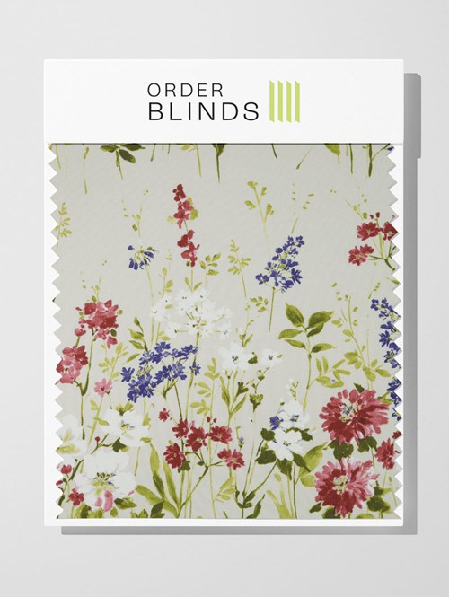 Wild Meadow Magenta Cotton Roman Blind