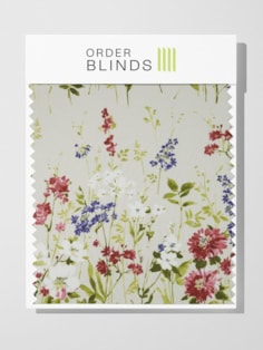 Wild Meadow Magenta Cotton Roman Blind