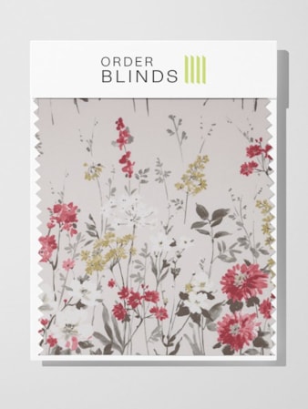 Wild Meadow Ruby Cotton Roman Blind