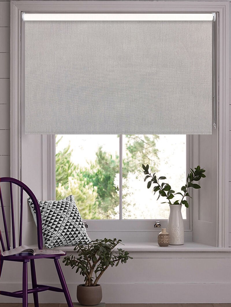 Windsor Light Grey Blackout Thermal Roller Blind