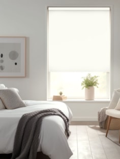 Winter White Blackout Thermal Roller Blind