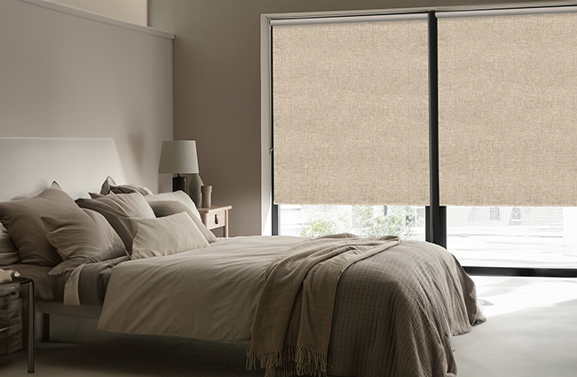 Linen Beige Blackout Thermal Roller Blind