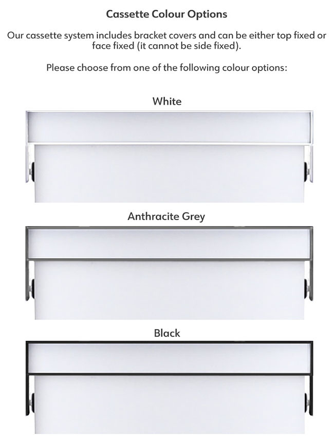 Double Bracket Cassette Colour Options