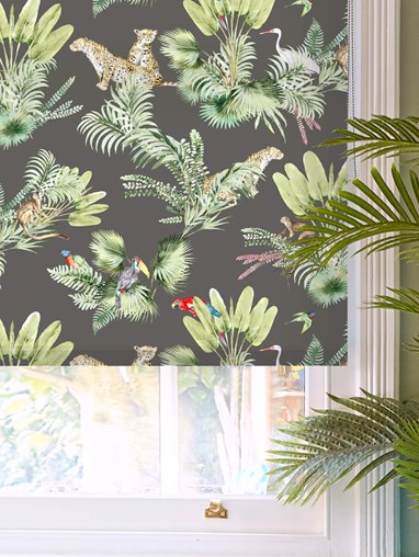 Honduras Charcoal Tropical Roller Blind by Boon & Blake