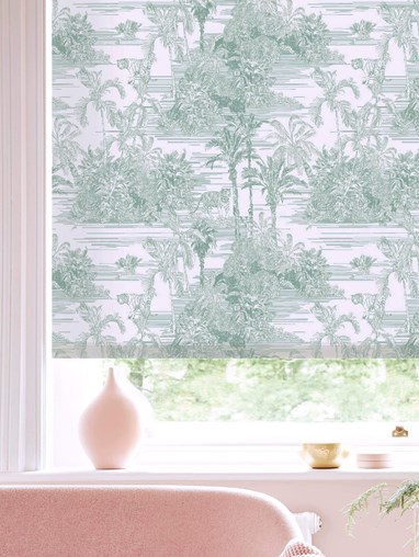 Tropical Toile Mist Roller Blind by Boon & Blake