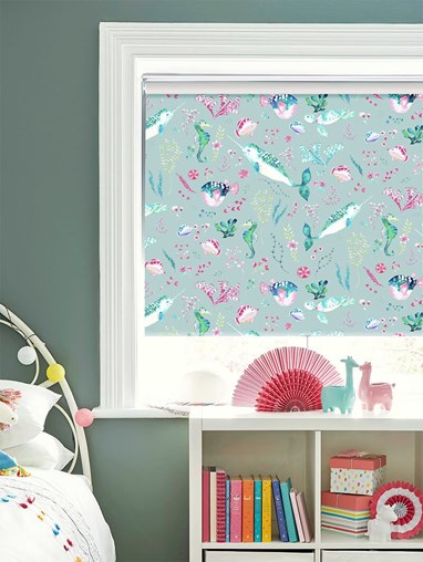 Enchanted Ocean Sky Cordless Spring Loaded Roller Blind