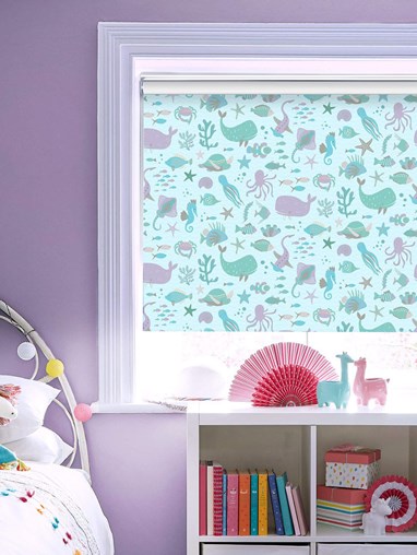 Under The Sea Sky Cordless Spring Loaded Roller Blind