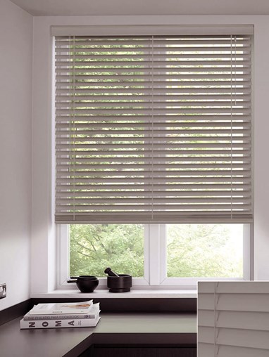 Helmet Grey Real Wood Venetian Blind