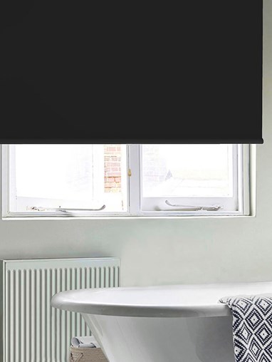 Crow Black Waterproof Cordless Spring Loaded Roller Blind