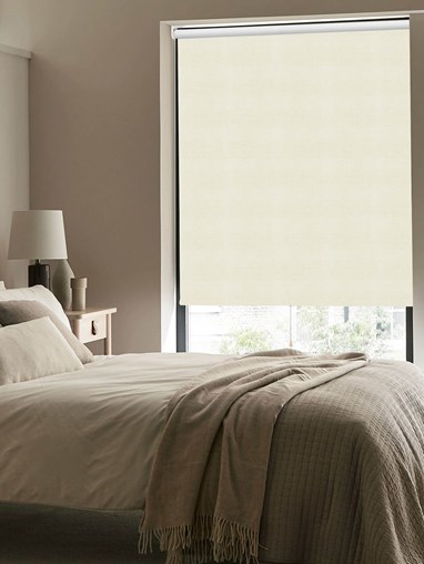 Bone Ivory Premium Blackout Cordless Spring Loaded Roller Blind