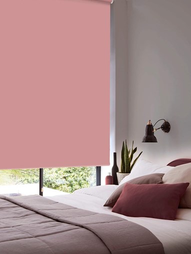 Dusky Pink Blackout Cordless Spring Loaded Roller Blind