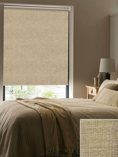 Linen Taupe Blackout Cordless Spring Loaded Roller Blind