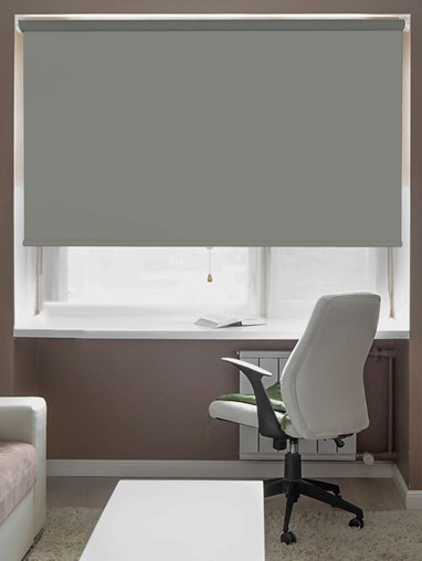 Shoreline Grey Blackout Cordless Spring Loaded Roller Blind