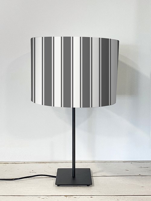 Ticking Stripe Grey Lampshade