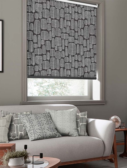 Little Trees Charcoal Roller Blind By Miss Print