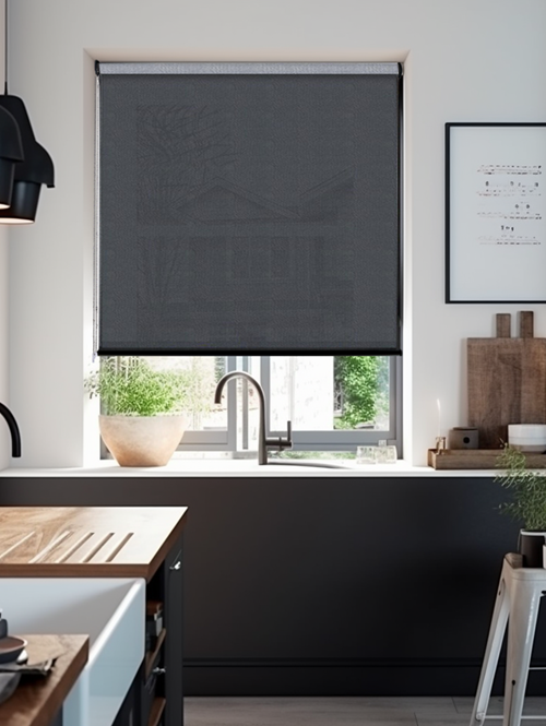 Slate 1% Openness Sunscreen Roller Blind