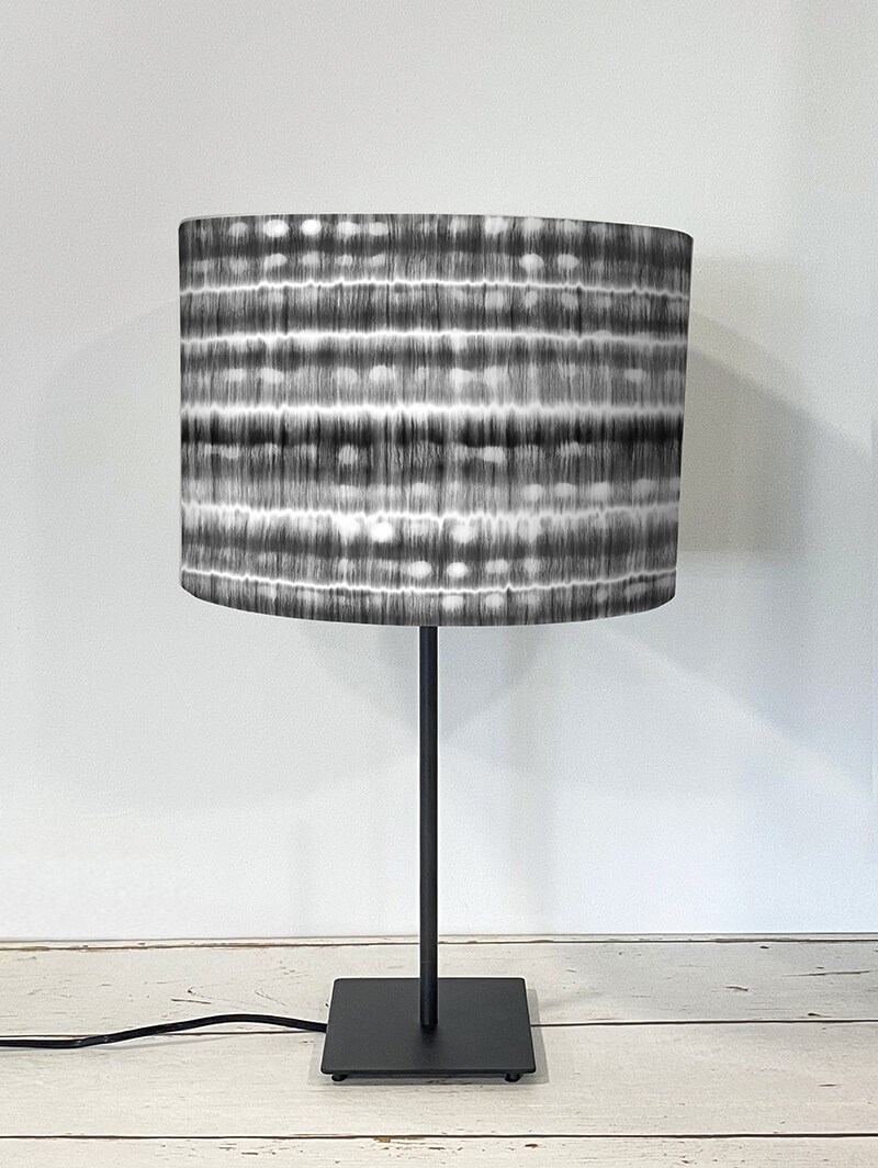 Shibori Stripe Grey Lampshade