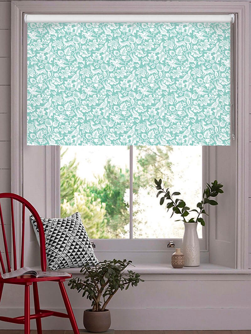 Heritage Blue Floral Roller Blind