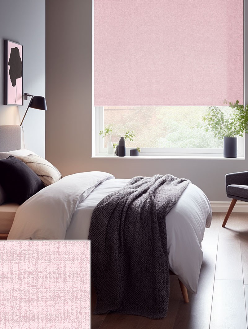 Melbourne Pale Pink Blackout Thermal Roller Blind