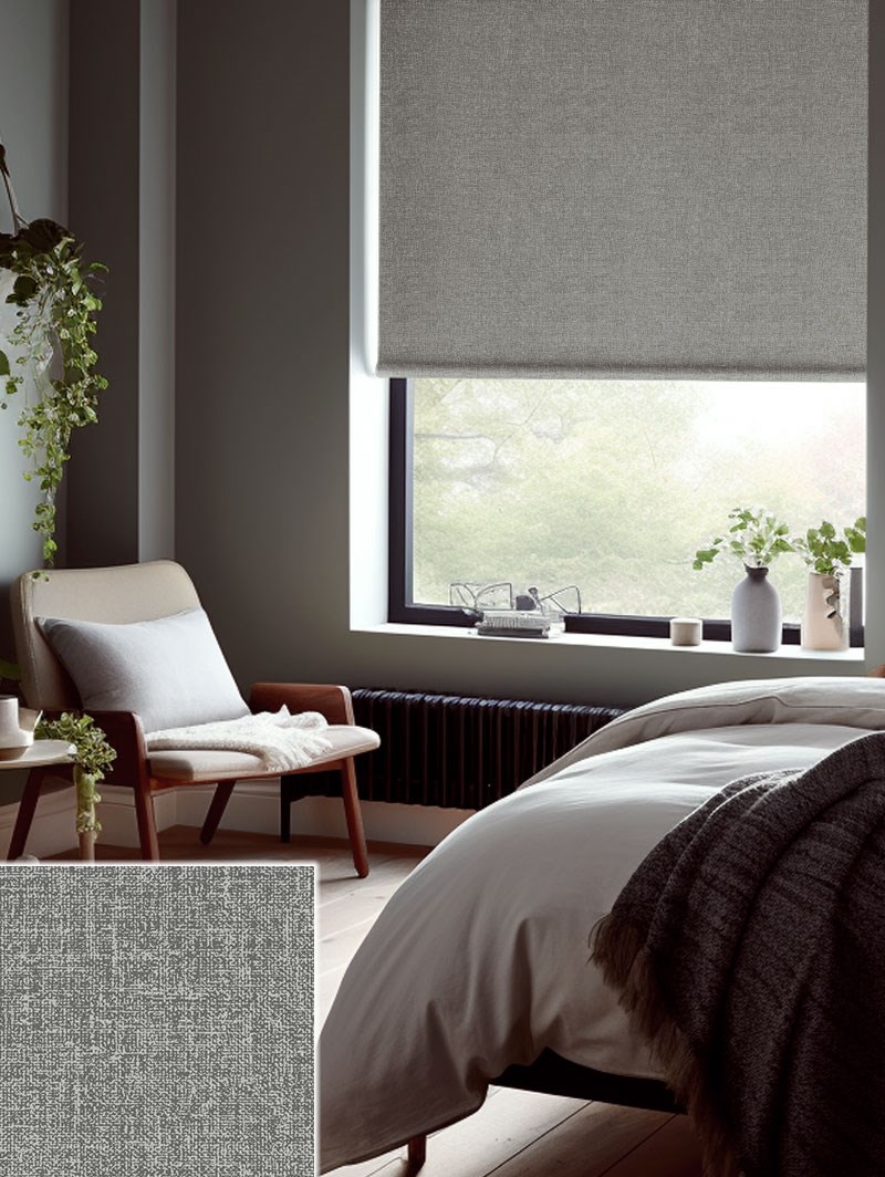 Melbourne Slate Grey Blackout Thermal Roller Blind