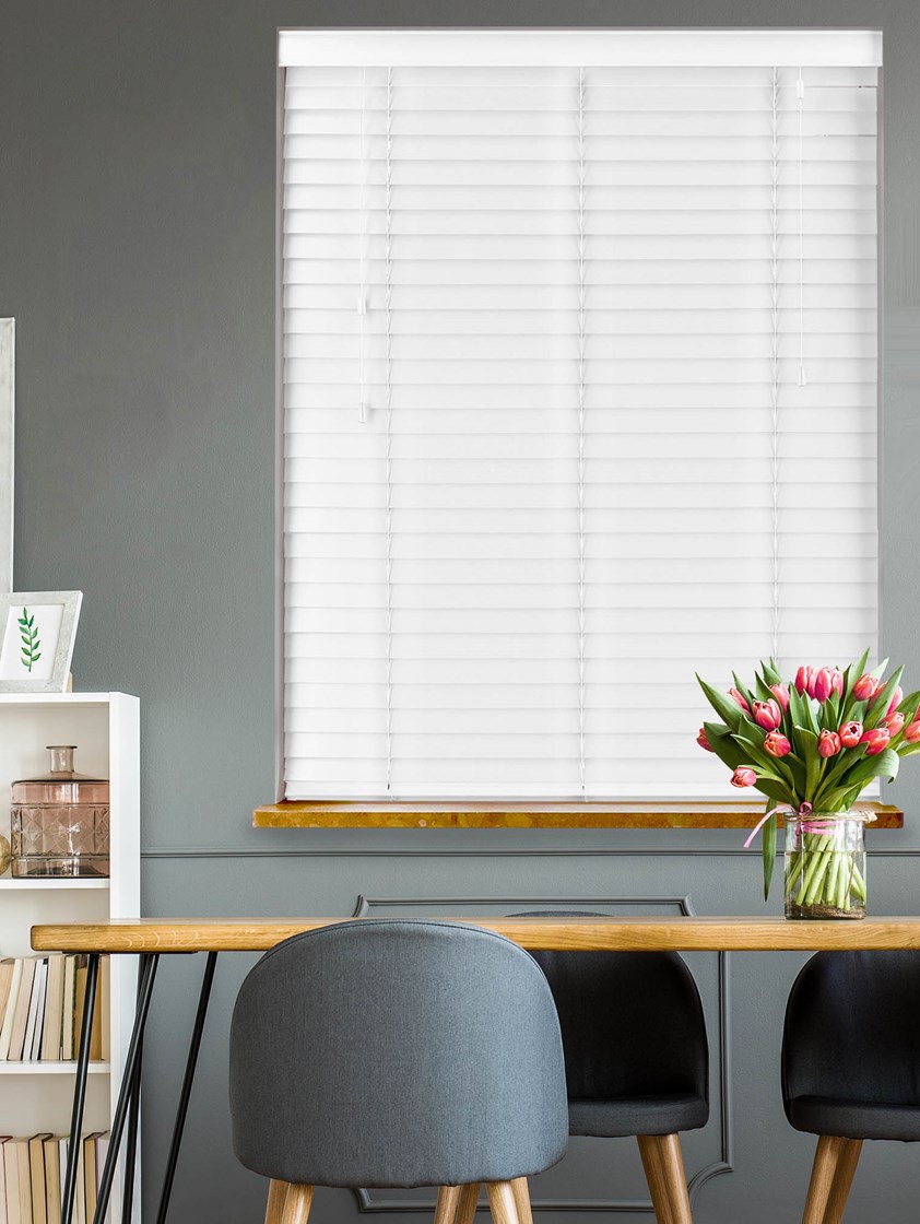 Bright White Real Wood Venetian Blind