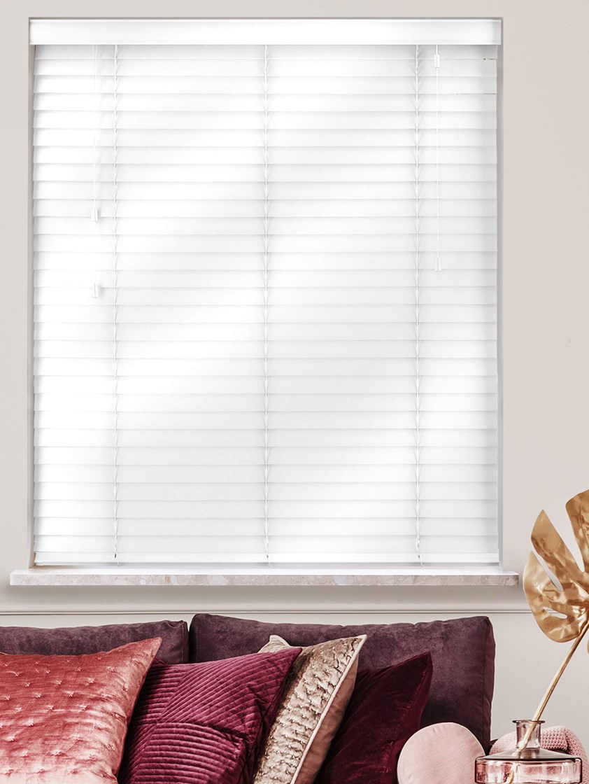 Gloss White 50mm Real Wood Venetian Blind